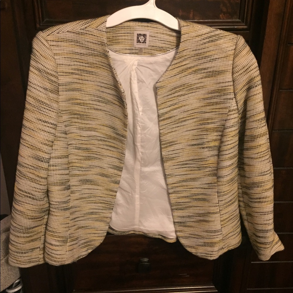 Yellow gray and black blazer